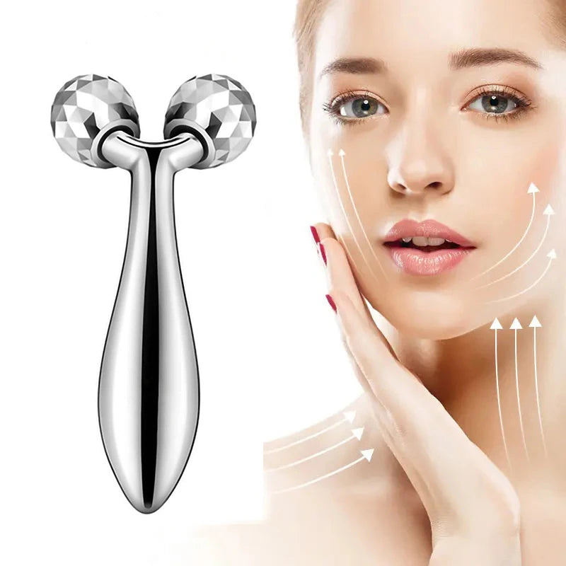3D Manual Face Rolling Massager - Y-Shape, 360° Rotating Wrinkle Remover, and Skin Care Tool for Face and Body - PULSE MART