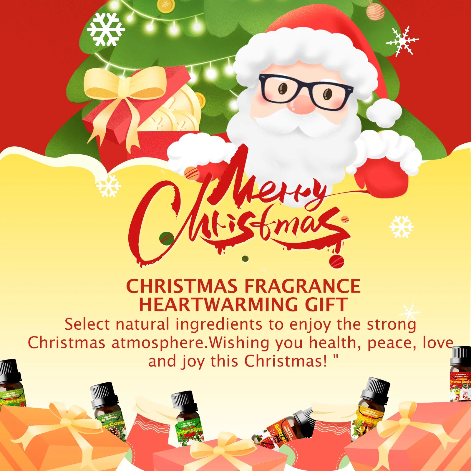 6PC/1PC 10ML Merry Christmas Essential Oils Christmas candle soap Christmas decoration Christmas atmosphere Christmas gifts