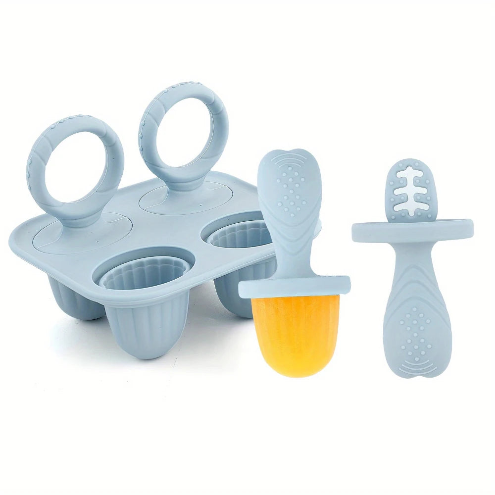 Baby Silicone Mold Set,Teething Teether,Perfect for Freezing Breast Milk, Formula & Smoothies - Essential Baby Feeding Accessory - PULSE MART