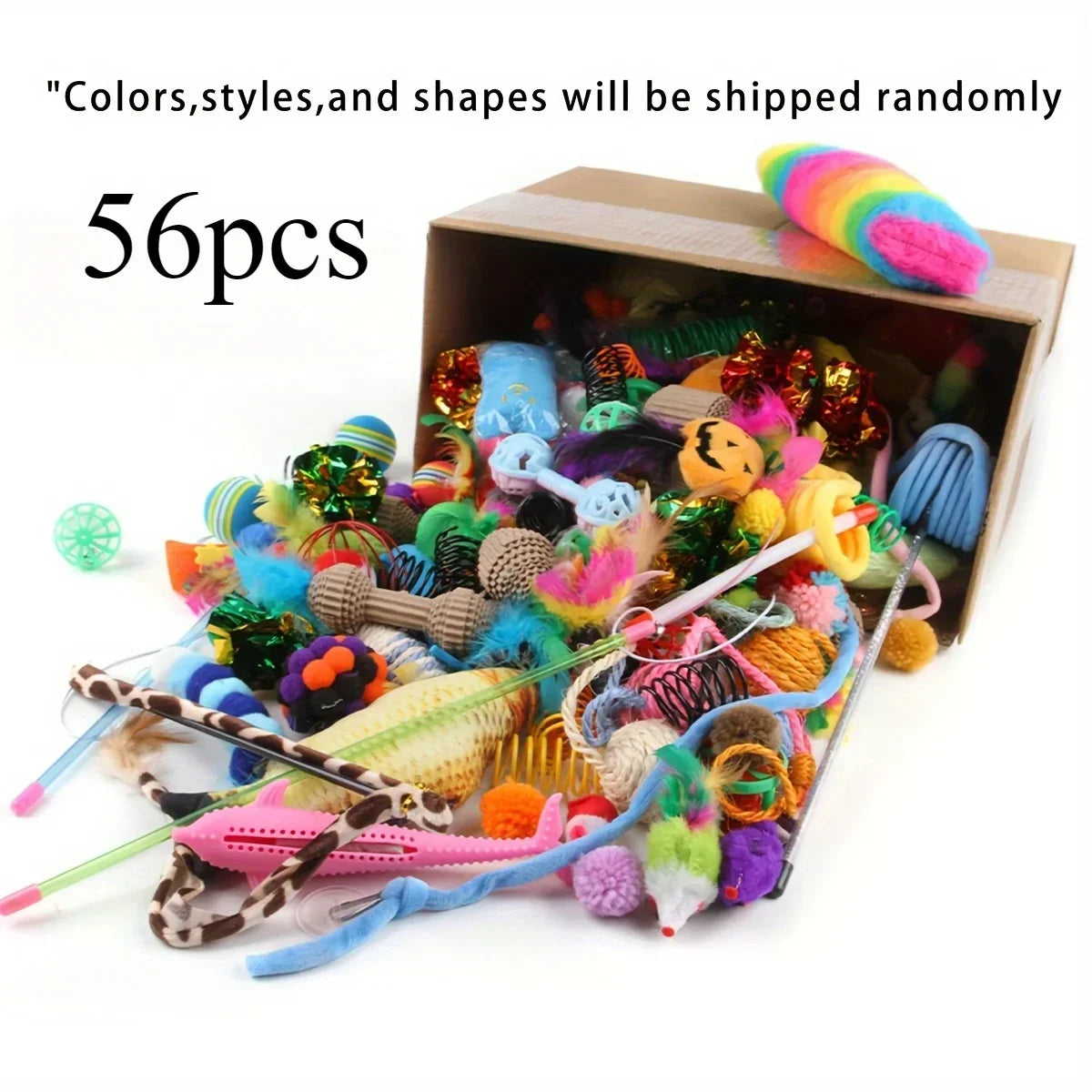 Cat Toys Variety Pack – 14, 28 & 56 Piece Interactive Toy Set for Cats & Kittens