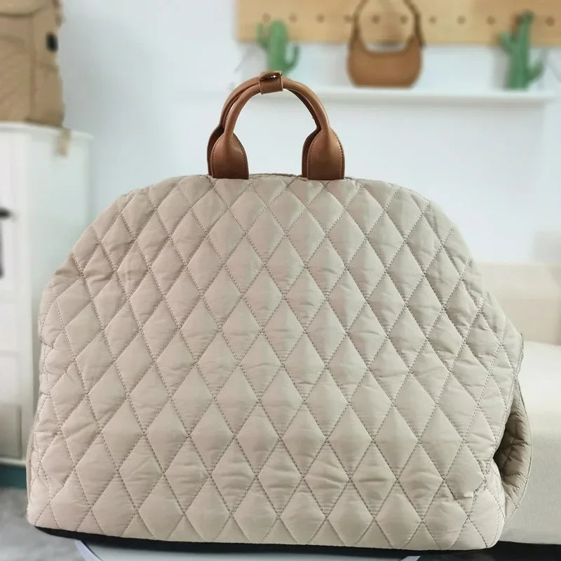 Luxury Pet Carrying Tote Bag, 2-in-1 Dog Car Booster Seat