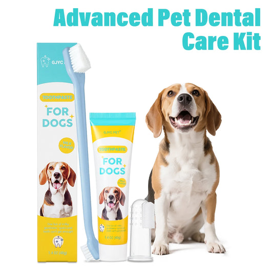 Dog & Cat Dental Care Kit - Fresh Milk Toothpaste & Deep Clean Toothbrush