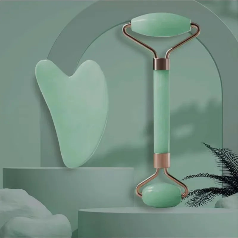 Roller &amp; Gua Sha Set – Resin Facial Roller Massager for Face, Eyes, Neck &amp; Body Skin Care - PULSE MART