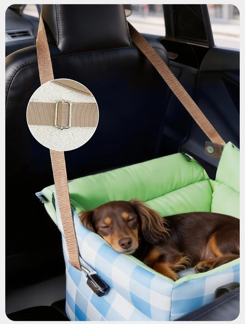 2-in-1 Pet Car Seat Carrier, Waterproof Detachable Travel Bag