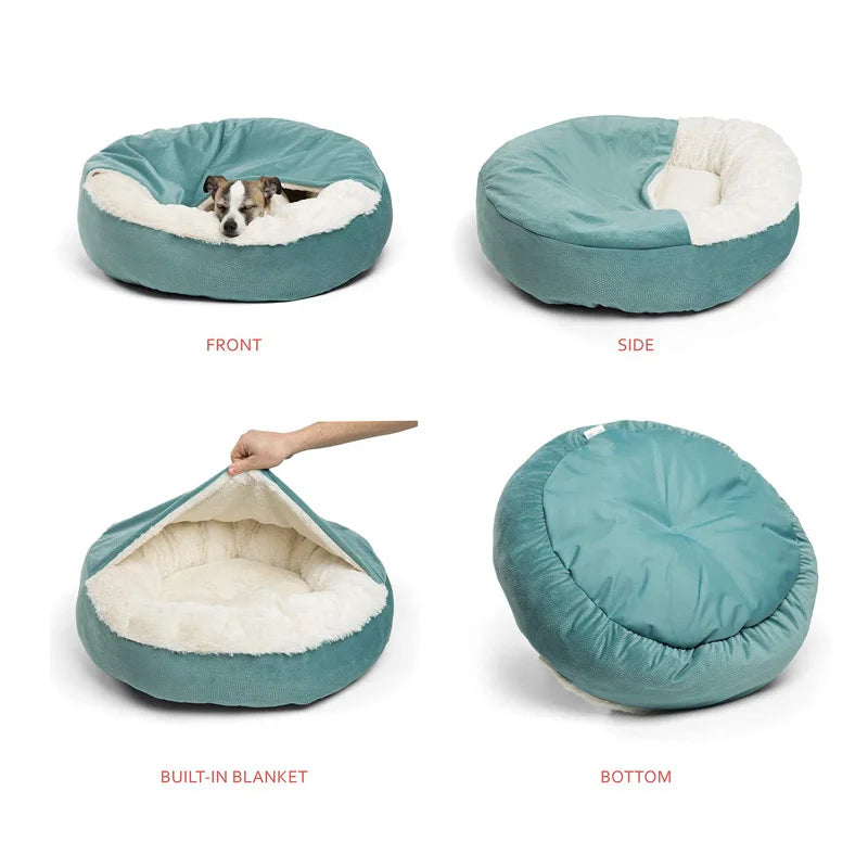 Benepaw Orthopedic Hooded Dog Bed, Warm Waterproof Pet Cuddler