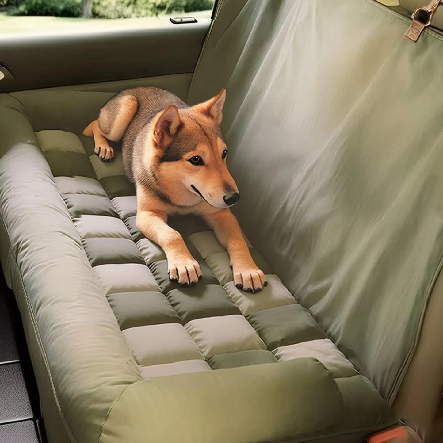 Foldable Dog Car Seat Cover – Waterproof Back Seat Pet Mat for Cars, SUVs, Trucks and RVs