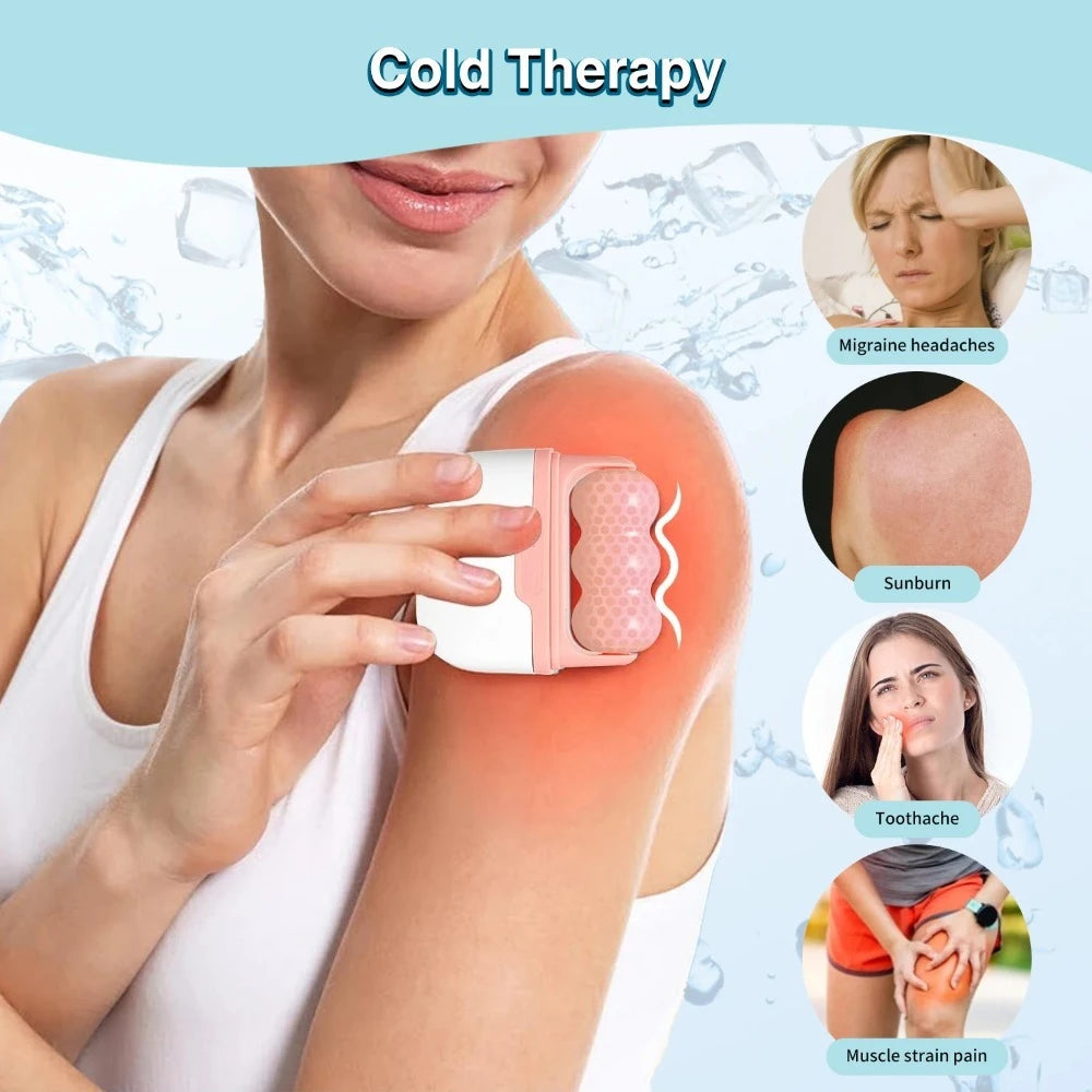 Double Head Ice Roller - Facial and Eye Puffiness Reliever, Migraine Pain Relief, and Skin Beauty Tool for Cold Body Massage - PULSE MART