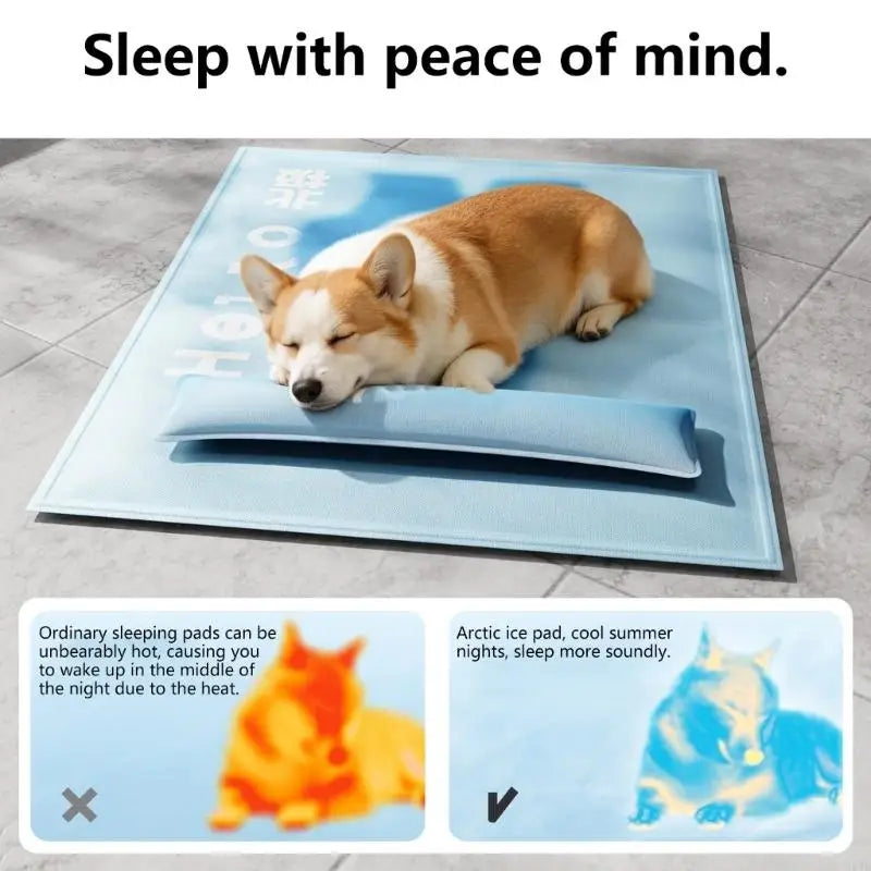 Waterproof Dog Cooling Mat, Heavy-Duty Cold Bed for Large Dogs (Model 37JD)