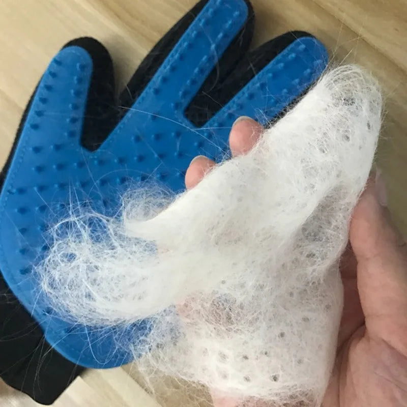 True Touch Pet Grooming Gloves - Silicone Deshedding Brush & Bath Mitt