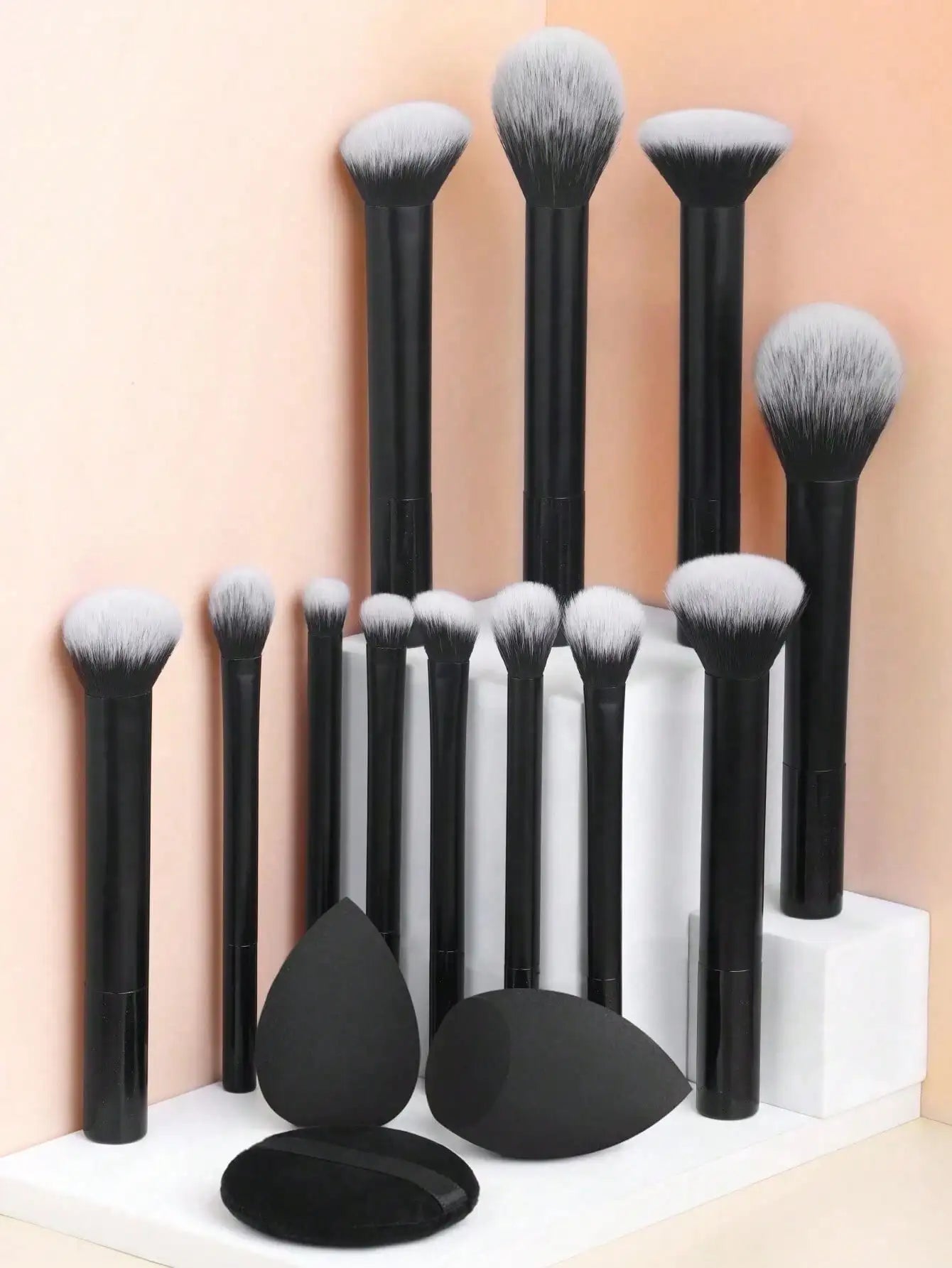 12-Piece Multi-Functional Makeup Brush Set with Sponge - Complete Collection for Foundation, Eyeshadow - PULSE MART
