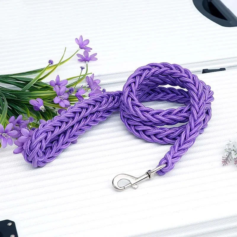 4.5ft Heavy Duty Braided Dog Leash - Durable Nylon Lead for All Sizes