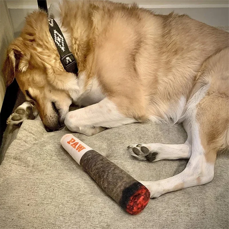 Funny Cigar Plush Dog Toy - Interactive Squeaky Birthday Gift