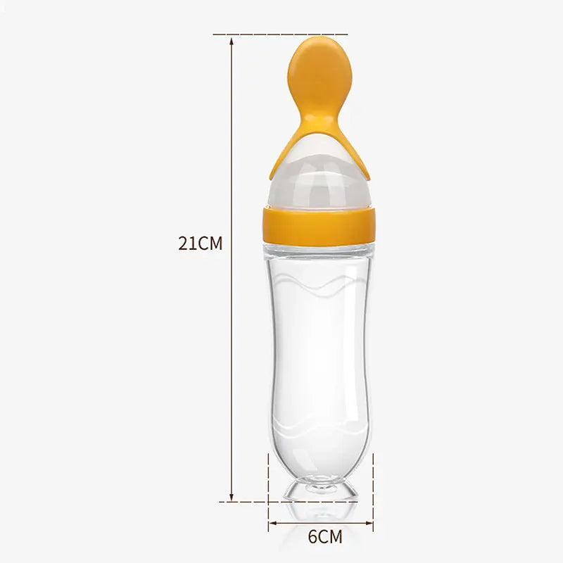 Baby Silicone Squeezing Feeding Bottle Newborn Baby Training Spoon Infant Cereal Food Supplement Feeder Bbay Safe Tableware - PULSE MART