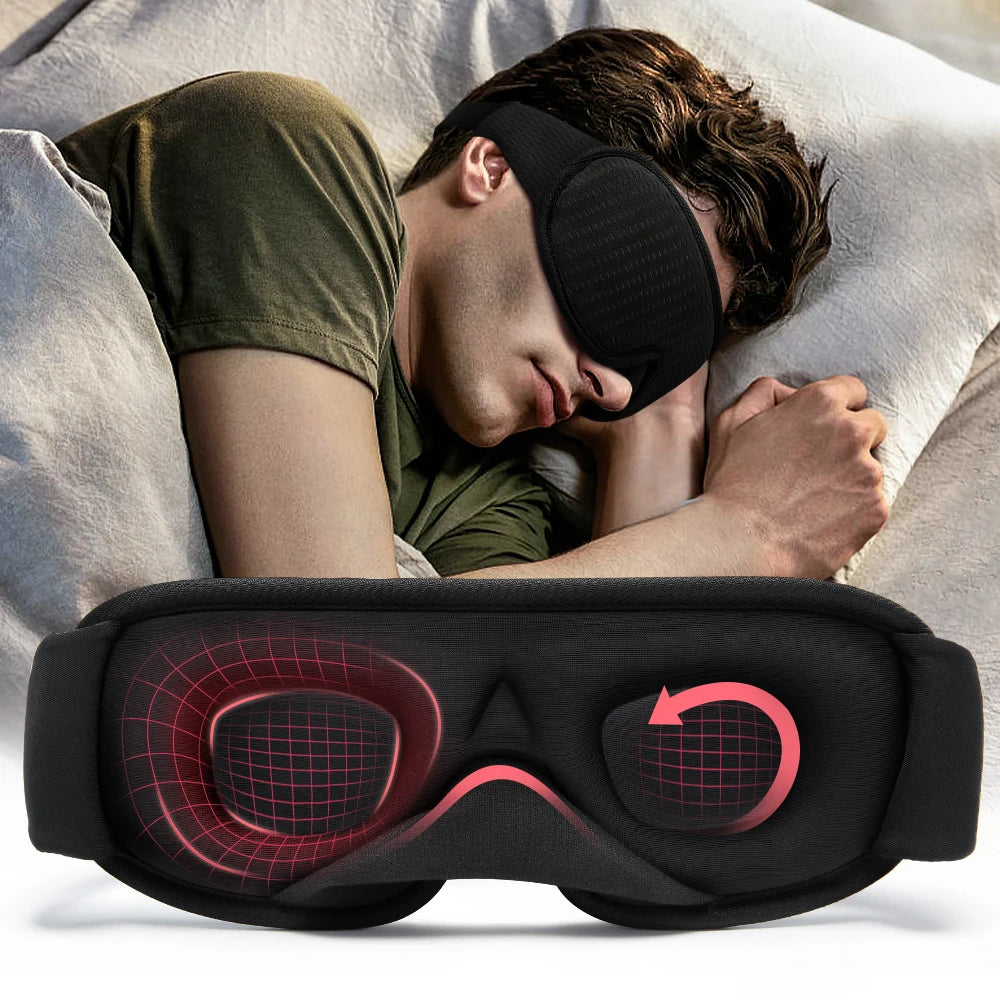 3D Sleep Mask – Light Blocking, Soft Breathable Eye Mask for Travel & Night Use - PULSE MART