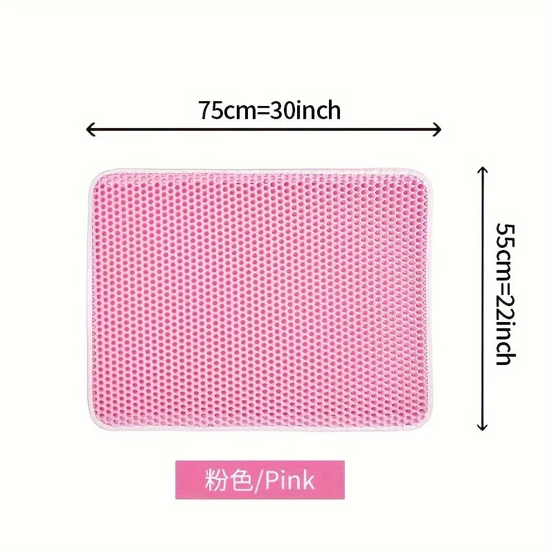 Large Honeycomb Double-Layer Cat Litter Mat – Waterproof Easy-Clean Litter Catcher