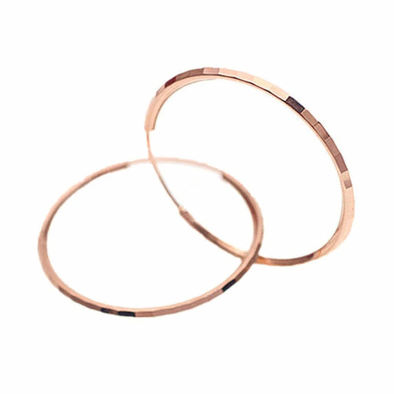 585 Purple Gold Faceted Shiny Ear Rings for Women New in Plated 14K Rose Gold c