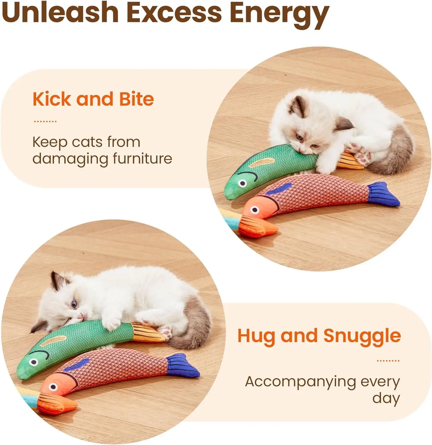 Catnip Fish Cat Toy – Interactive Plush Chew & Teeth Cleaning Toy for Cats & Kittens