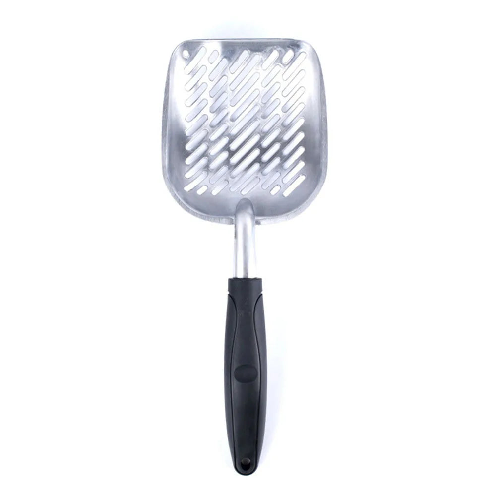 Heavy-Duty Metal Cat Litter Scoop – Deep Aluminum Litter Sifter with Ergonomic Handle