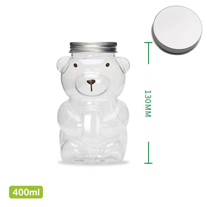 Disposable Drink Bottles Juice Storage Bottles Beverage Milk Tea Bottles Cute Bear Juice Drink Milk Tea Sealed Bottle - PULSE MART