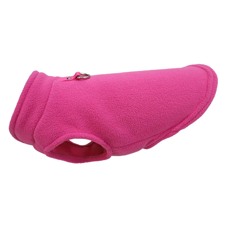 Winter Fleece Dog Jacket with Harness D-Ring - Warm Step-In Vest for Small Dogs