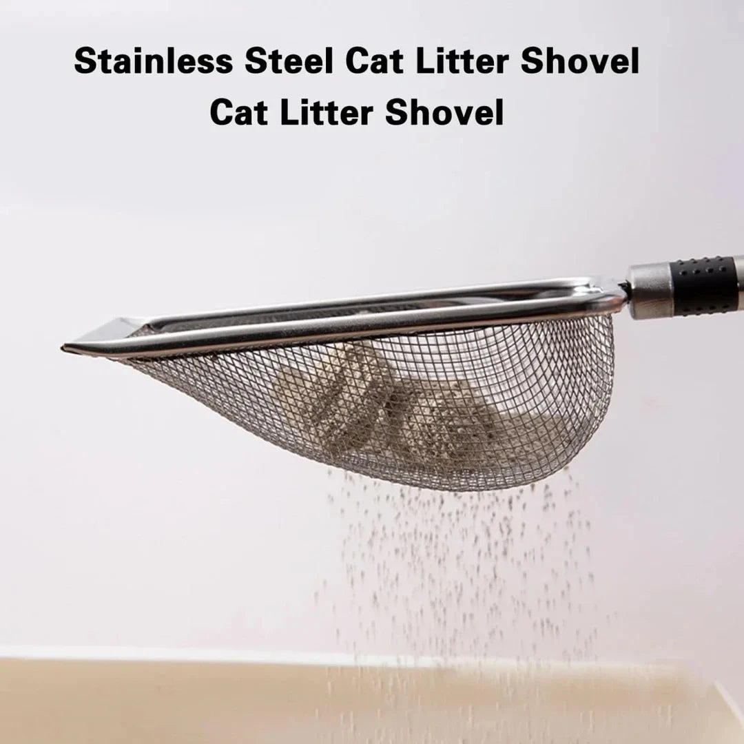 Stainless Steel Cat Litter Scoop – Heavy-Duty Rust-Resistant Litter Scooper with Ergonomic Handle