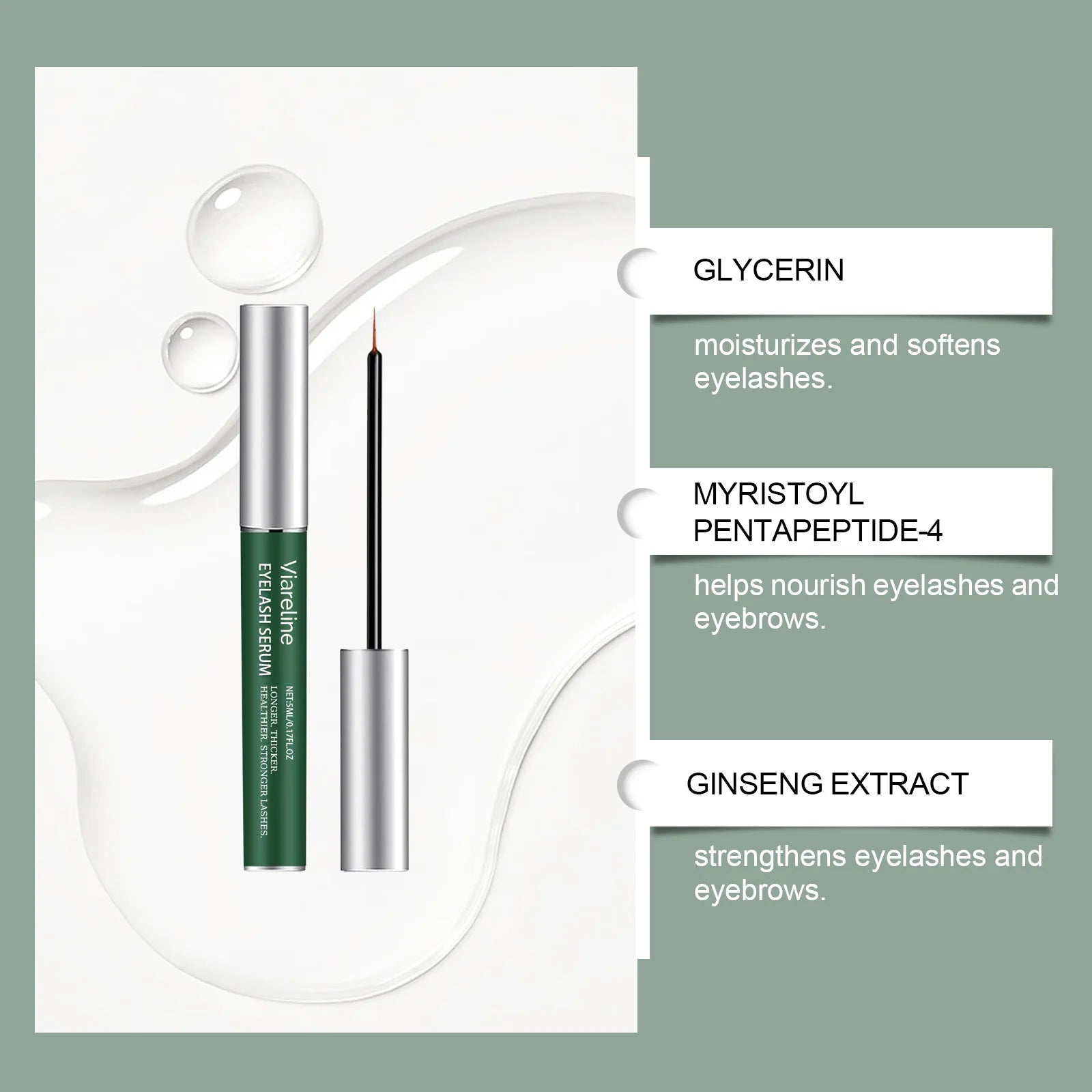 Eyelash and Eyebrow Care Serum - Natural Formula for Longer, Thicker, Fuller Lashes and Brows - PULSE MART