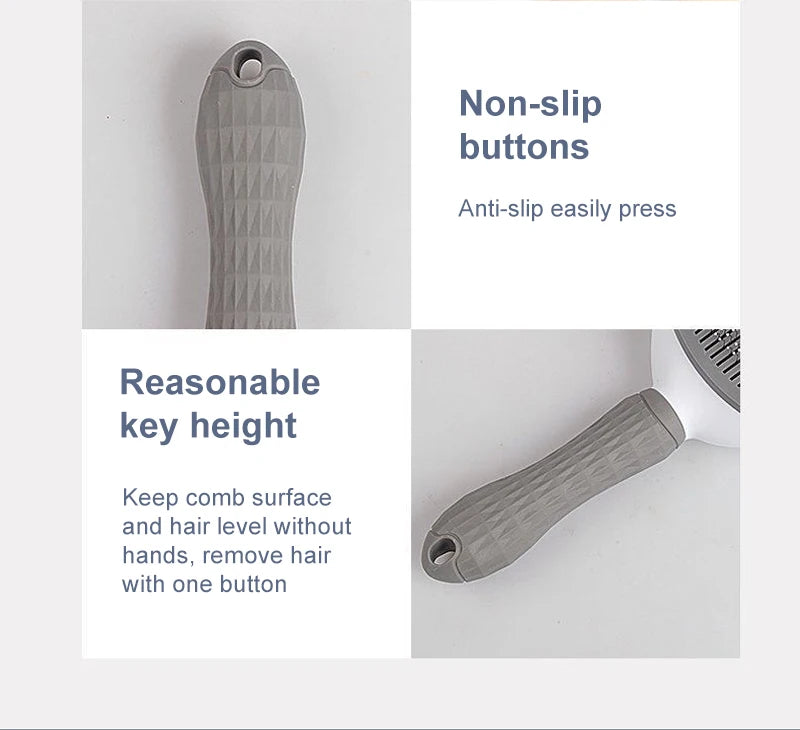 Anti-Matting Long Hair Pet Brush - Self-Cleaning Undercoat Comb