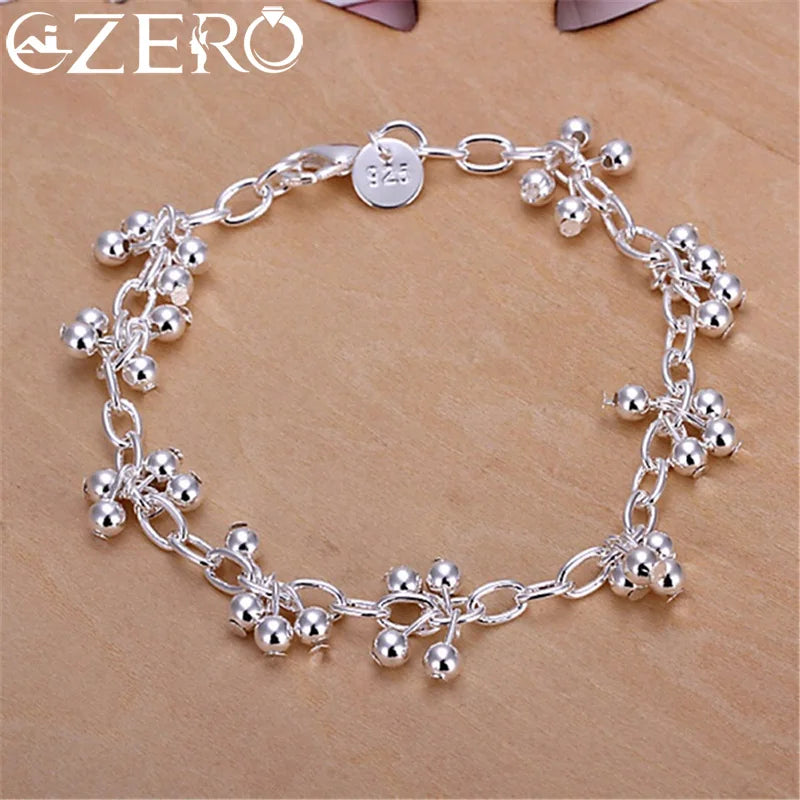 Beautiful 925 Silver Bracelets Nice For Wedding Women Chain Bracelet Charm Beads