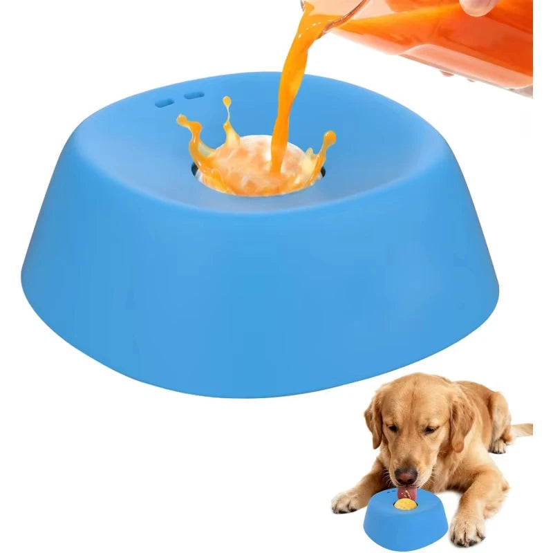 Liquid Slow Feeder Dog Bowl - Ball-Shaped Bone Soup Licking Dish