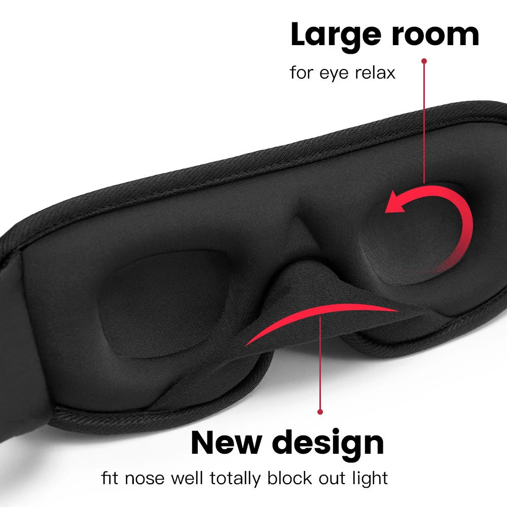 3D Sleep Mask – Light Blocking, Soft Breathable Eye Mask for Travel & Night Use - PULSE MART