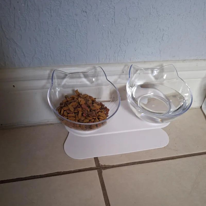 Elevated Tilted Cat Bowl – Anti-Vomiting Orthopedic Food & Water Bowl for Cats, Puppies & Rabbits