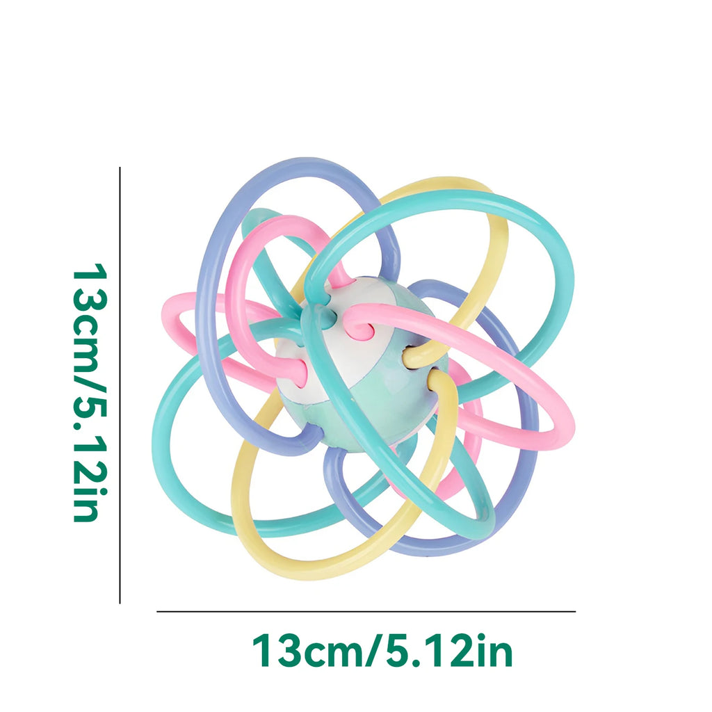 Baby toys: Manhattan ball, baby teething ball, soft rubber teething toy, hand-held ball for babies, newborn rattle - PULSE MART