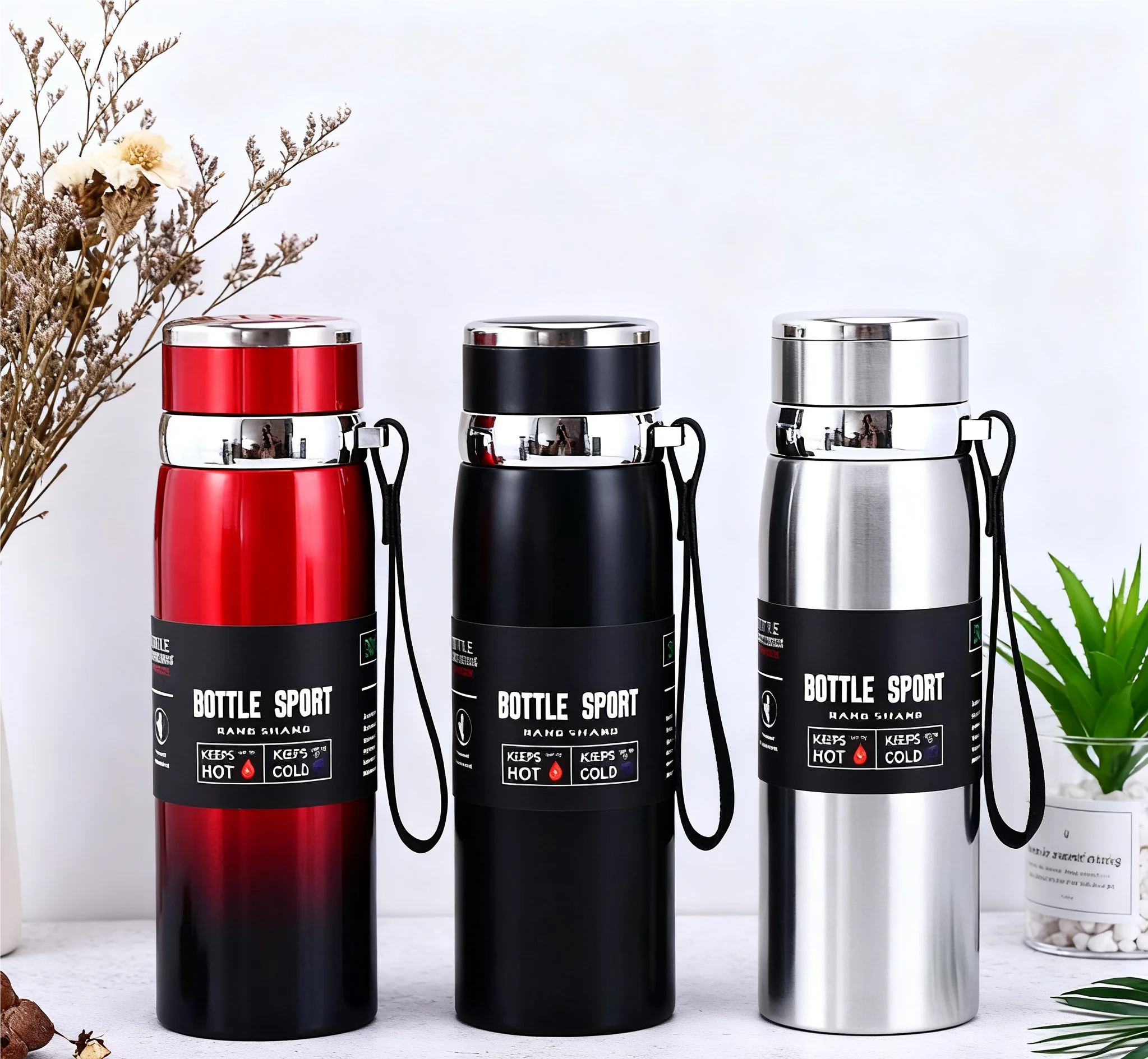 1L Thermal Water Bottle Keep Cold and Hot Water Bottle Thermos for Water Tea Coffee Vacuum Flasks Stainless Steel Thermos Bottle - PULSE MART