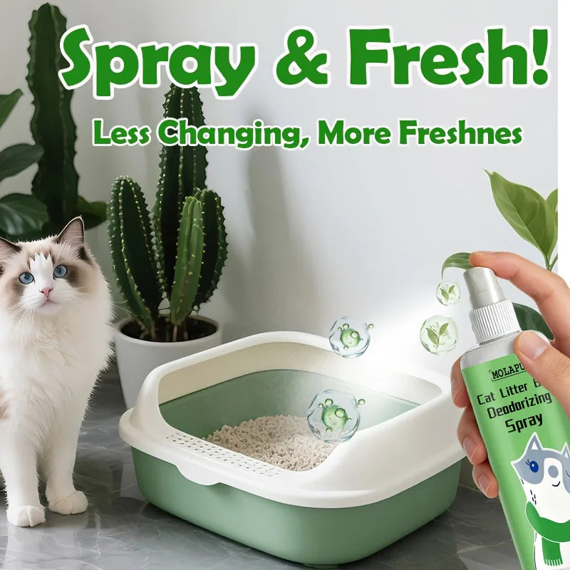 Cat Litter Deodorizing Spray – Multi-Purpose Odor Eliminator for Litter Boxes & Pet Areas