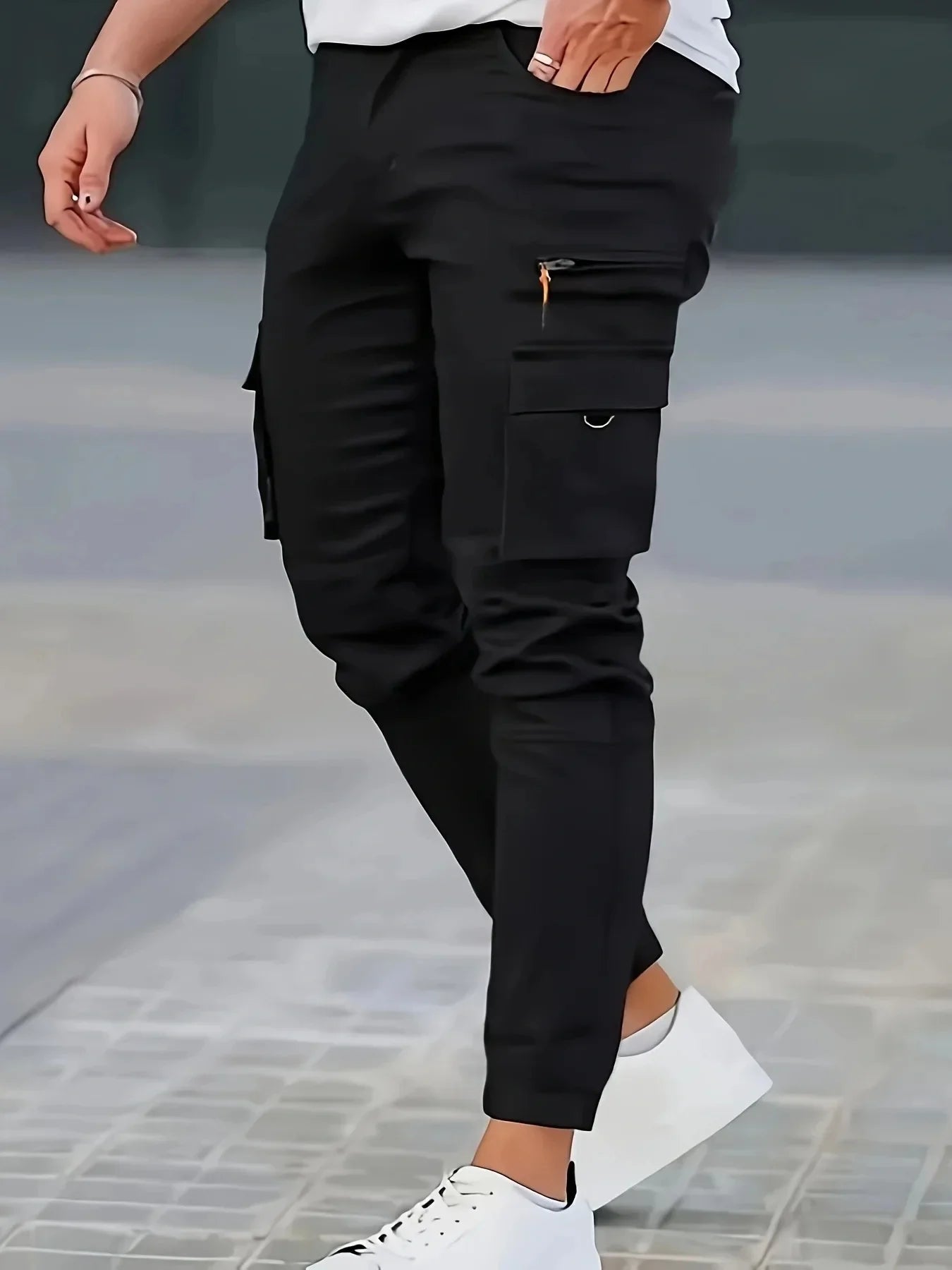 Men's Pants American Style Loose Straight Leg Workwear Multi-Pocket Casual Trousers Versatile