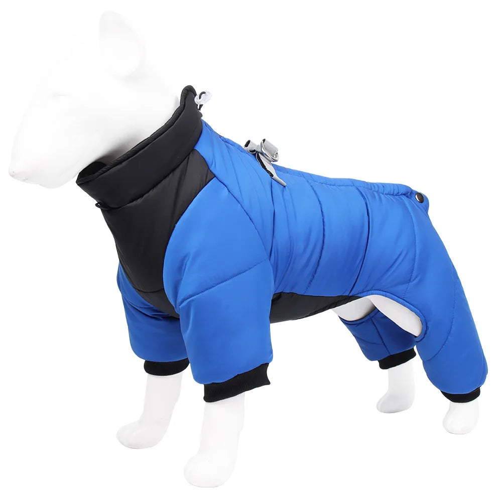 Reflective Four-Legged Dog Winter Coat - Rainproof Windproof Overalls