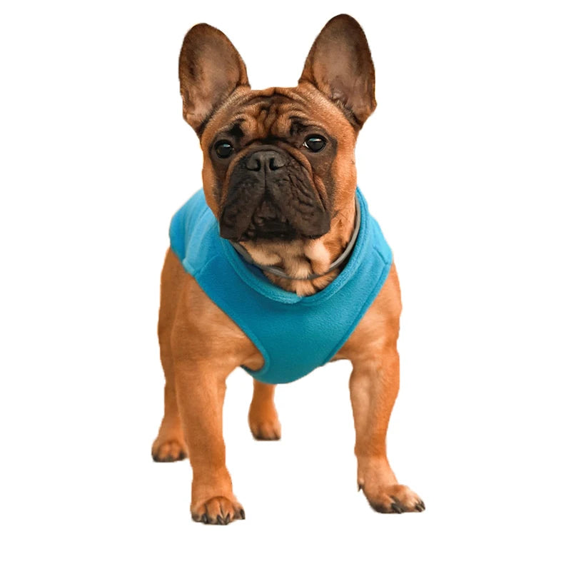 Winter Fleece Dog Jacket with Harness D-Ring - Warm Step-In Vest for Small Dogs
