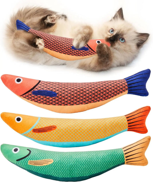 Catnip Fish Cat Toy – Interactive Plush Chew & Teeth Cleaning Toy for Cats & Kittens