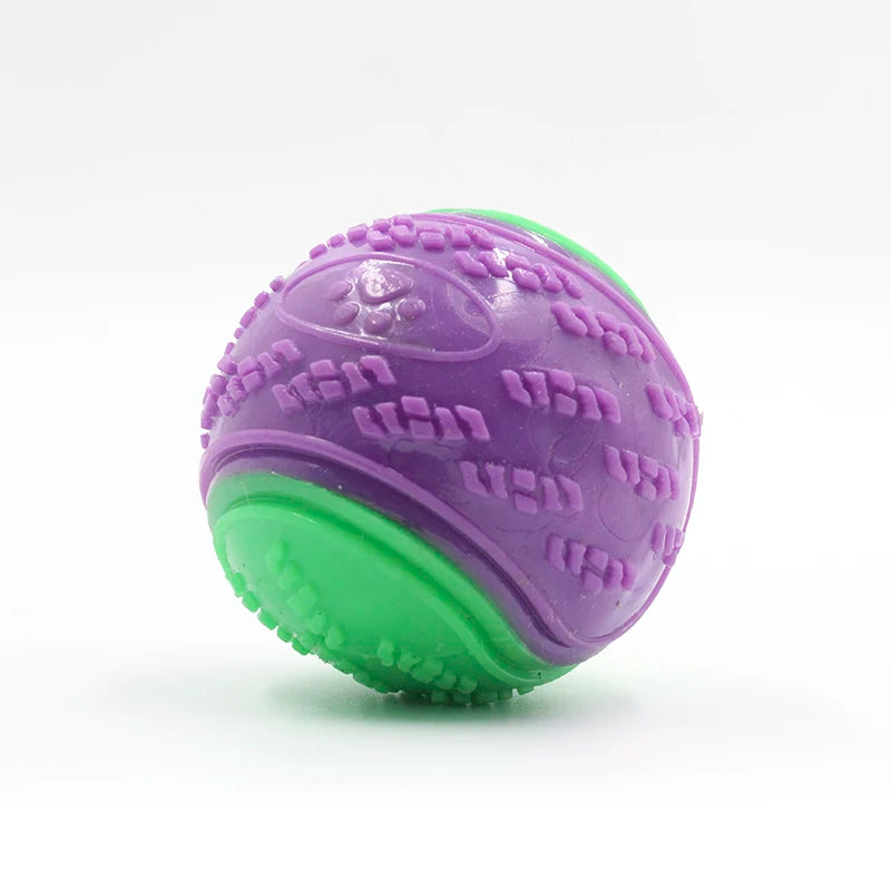 Interactive Squeaky Dog Ball - Soft TPR Teeth Cleaning Toy