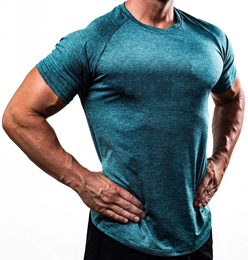 Men’s Muscle Fit T-Shirt – Quick Dry Short Sleeve Gym &amp; Fitness Top
