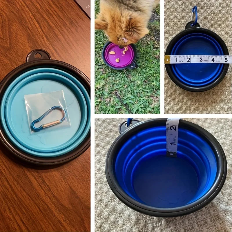 Durable TPR Collapsible Pet Bowl - Portable Travel Food & Water Dish