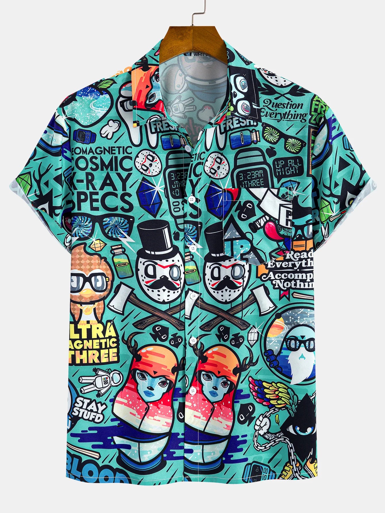 Men's Short-Sleeved Herringbone Shirt