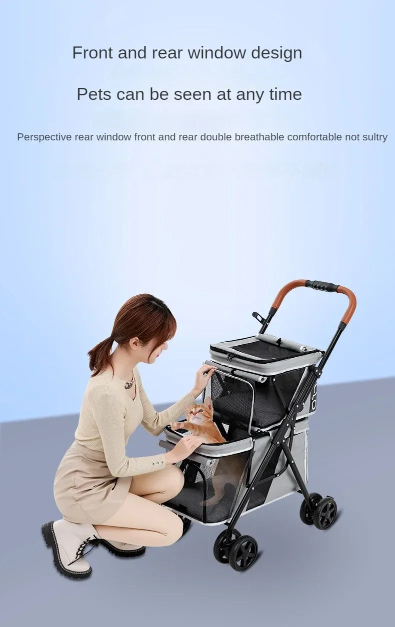 The Adventure Double-Layer Multi-Pet Stroller