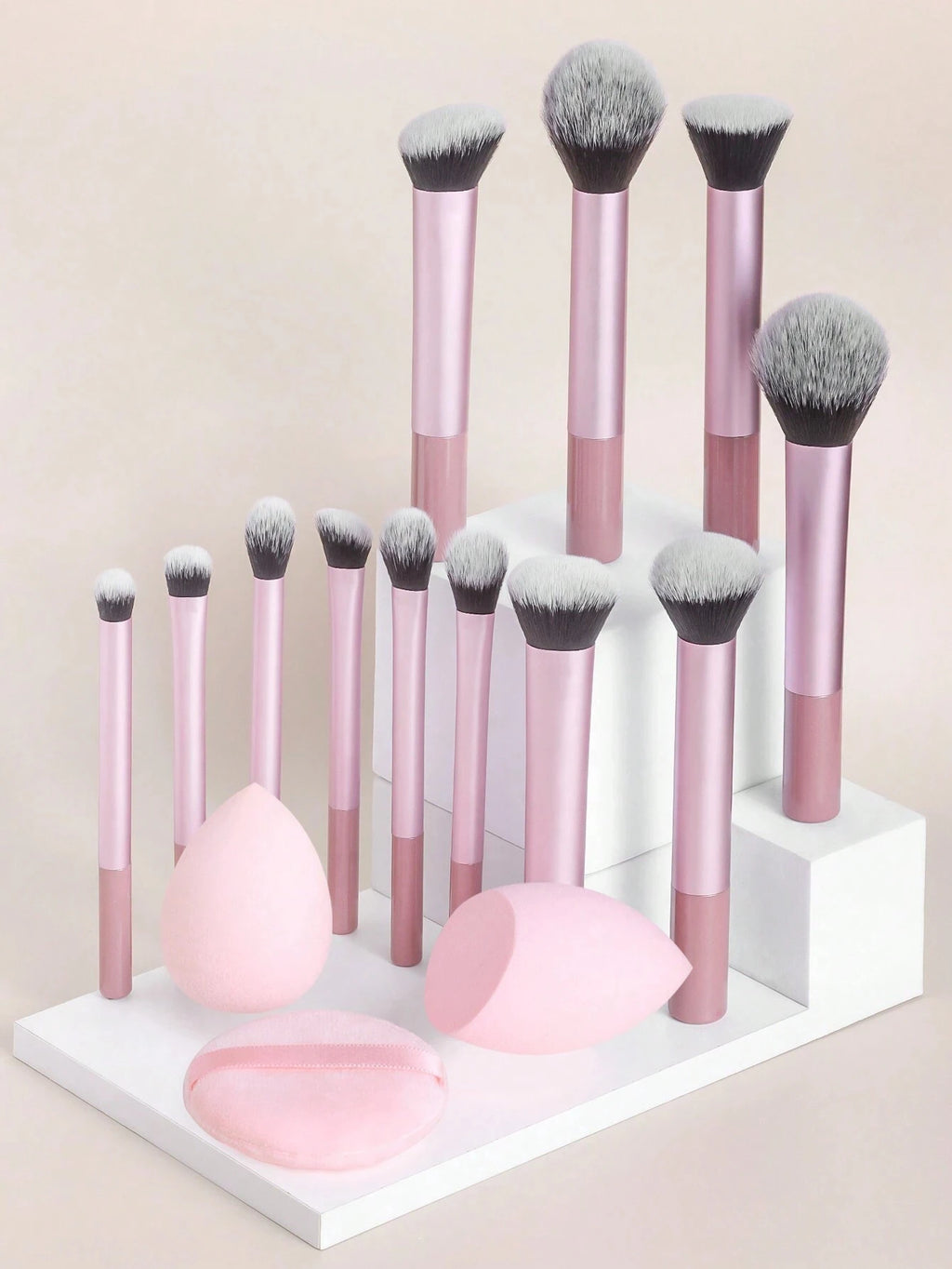 12-Piece Multi-Functional Makeup Brush Set with Sponge - Complete Collection for Foundation, Eyeshadow - PULSE MART