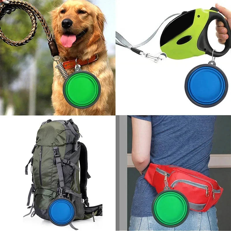 Folding Portable Dog Bowl - Lightweight Silicone Travel Feeder