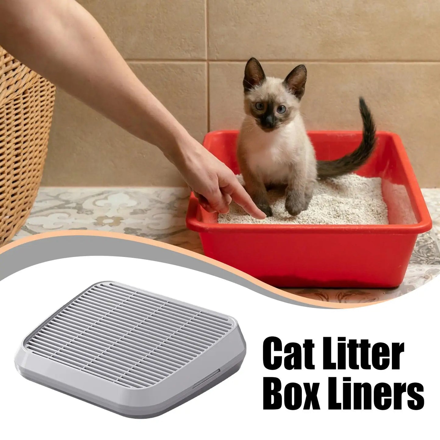 Cat Litter Tray with Double-Layer Filtration Ramp – Anti-Tracking Non-Slip Sand Control Tray