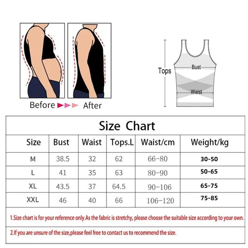 Men’s Compression Shirt – Slimming Shapewear Vest for Chest &amp; Abdomen Control