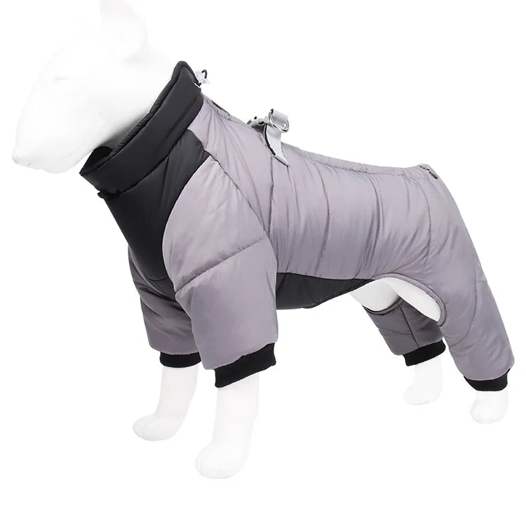 Reflective Four-Legged Dog Winter Coat - Rainproof Windproof Overalls