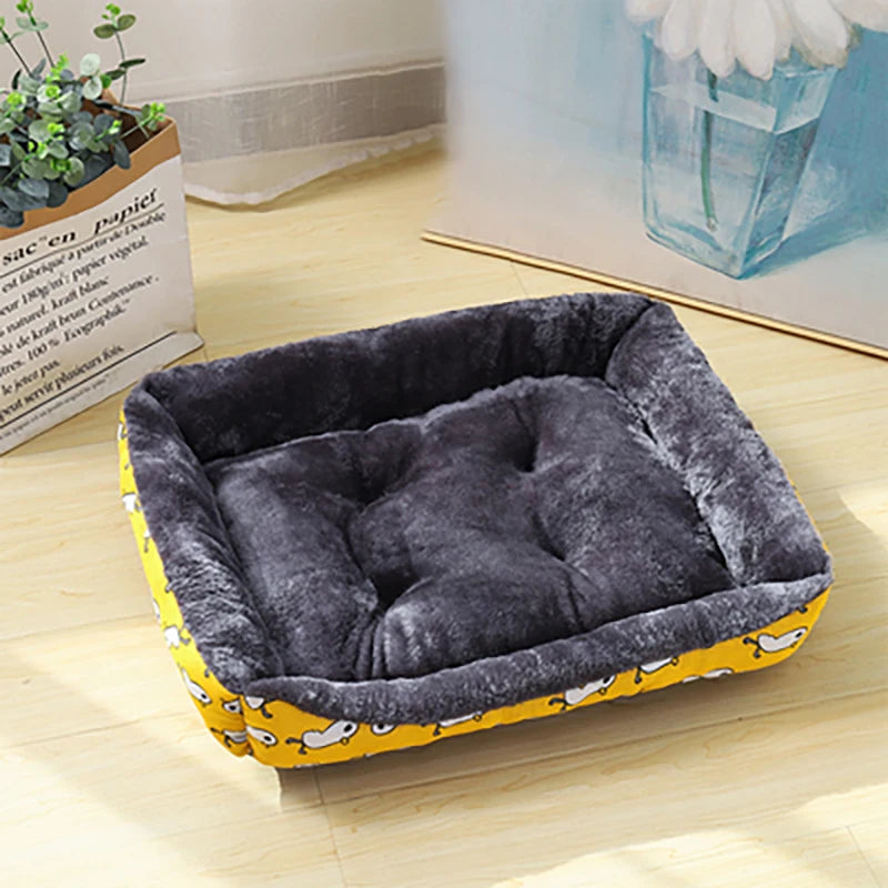 Winter Dog Bed Sofa Mat, Plush Calming Pet Basket Cushion