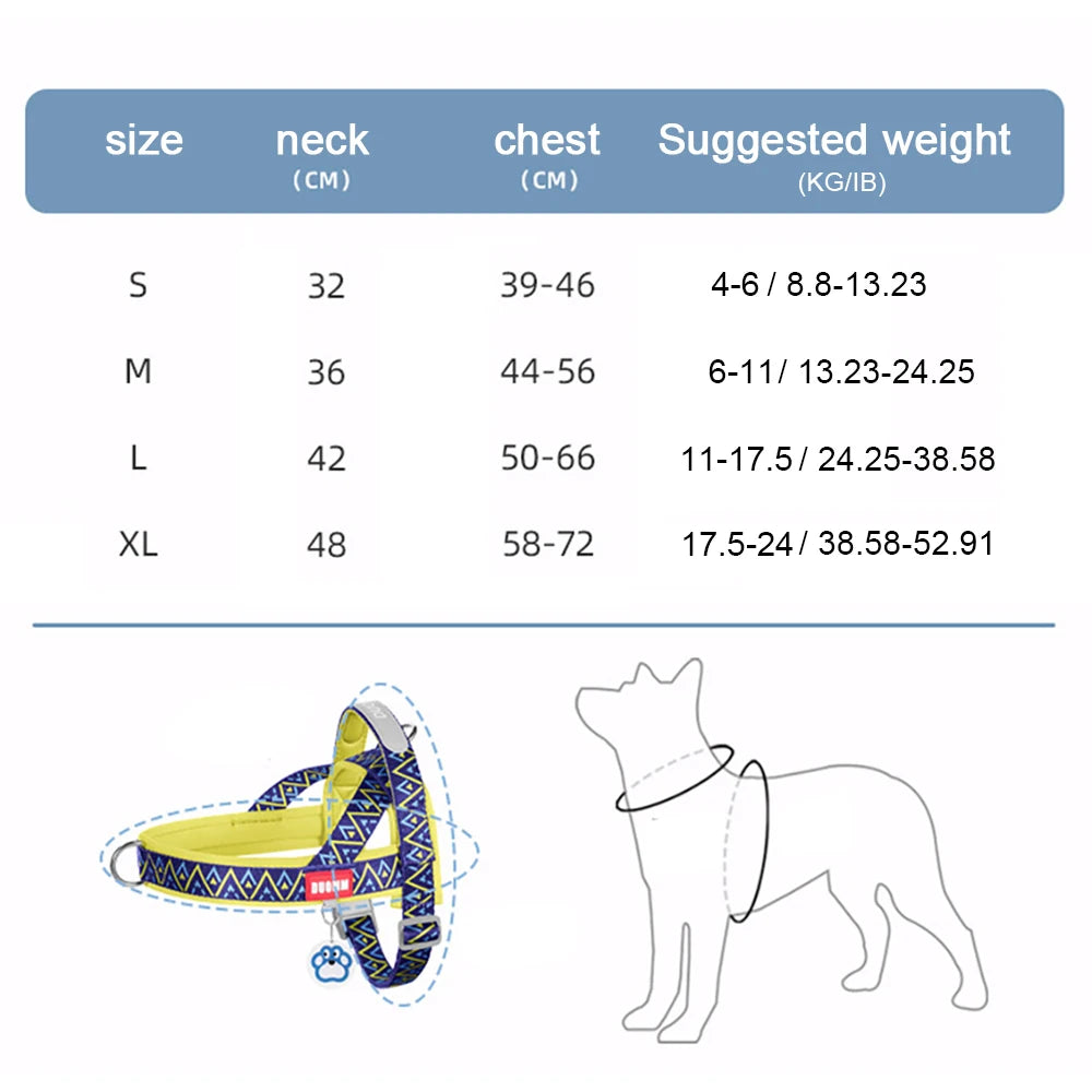 Fashion Printed Dog Harness: Soft No-Pull Padded Saddle Vest